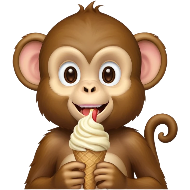 Monkey eating icecream emoji