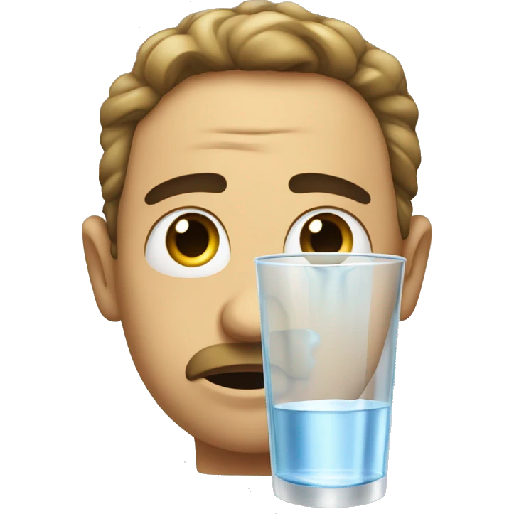 Dissapionted face that dropped a glass of water  emoji