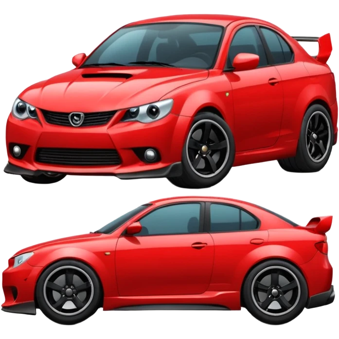 red car with angry face emoji