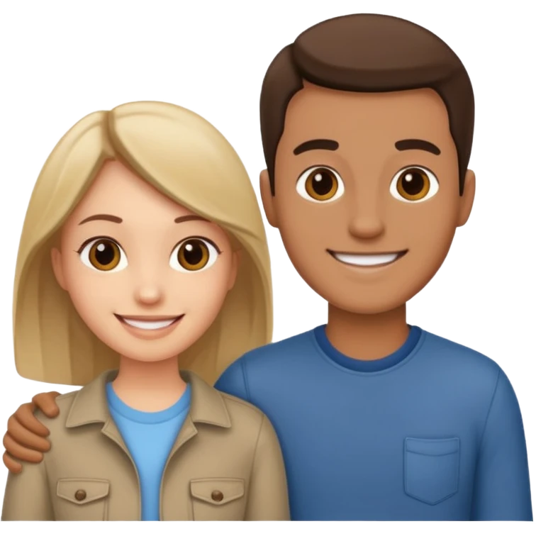 smiling couple in casual attire emoji