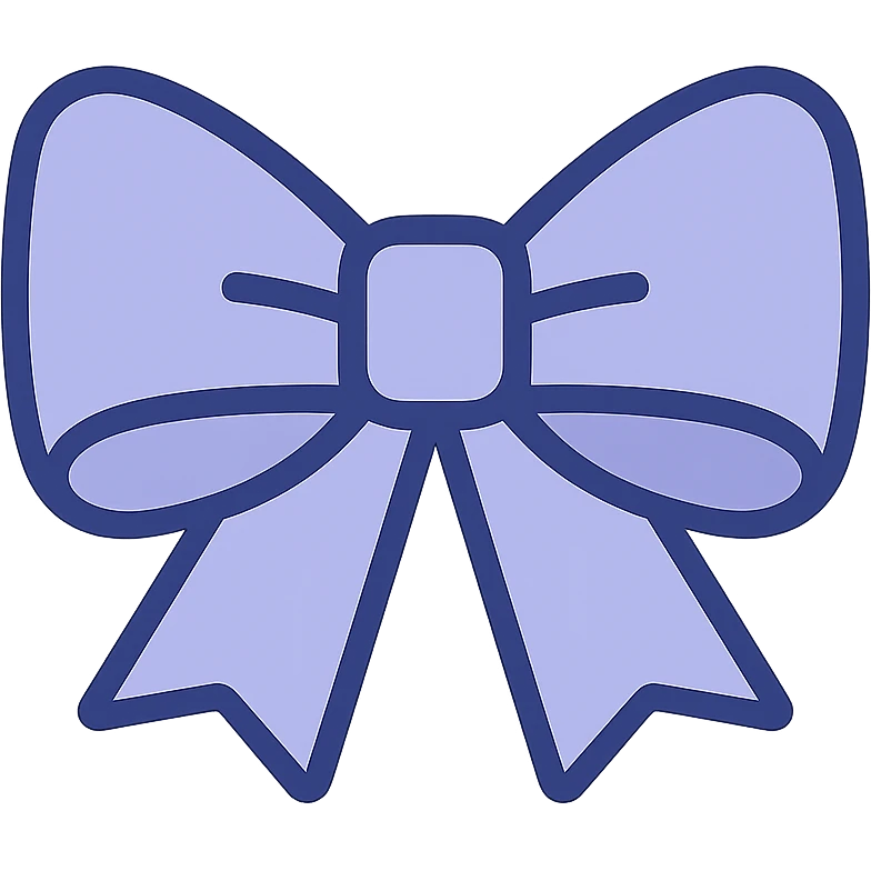 light purple bow, minimal, flat design emoji