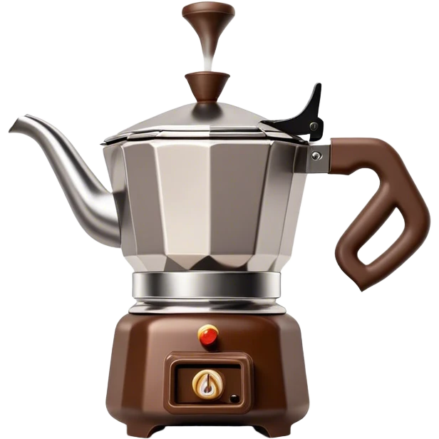 Cinematic Realistic Moka Pot Pop Culture Emoji, featuring an iconic Italian coffee maker rendered with classic charm and warm, inviting lighting. emoji