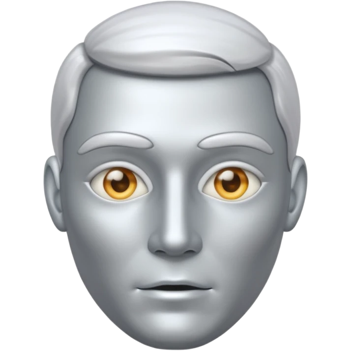 silver man face emoji