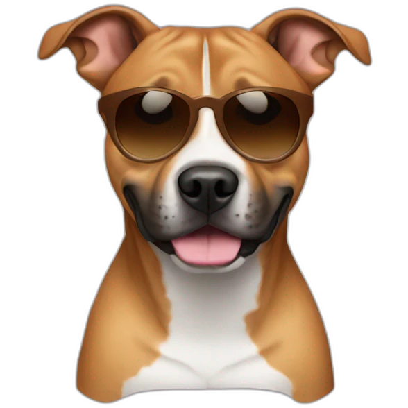 Staffy light brown with sunglasses emoji