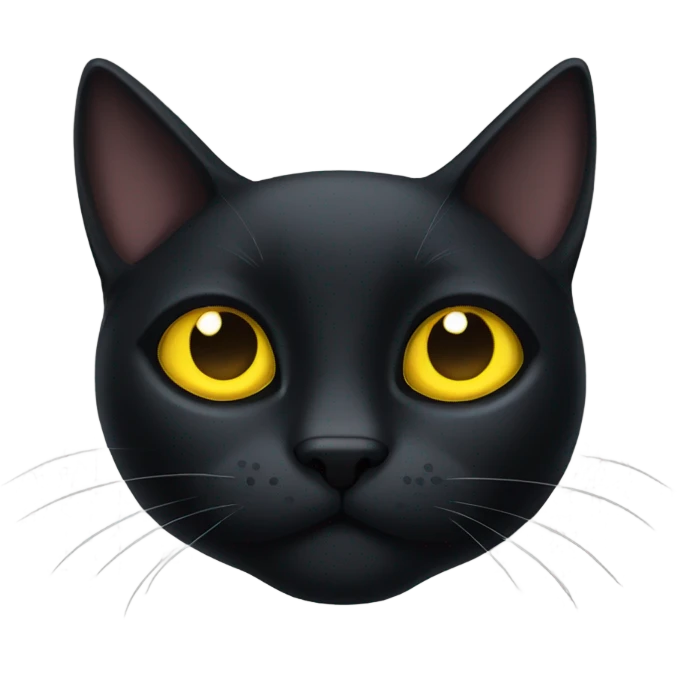 black cat yellow eyes laying down emoji