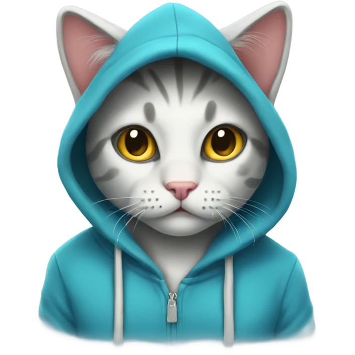 Kitty wearing a hoodie  emoji