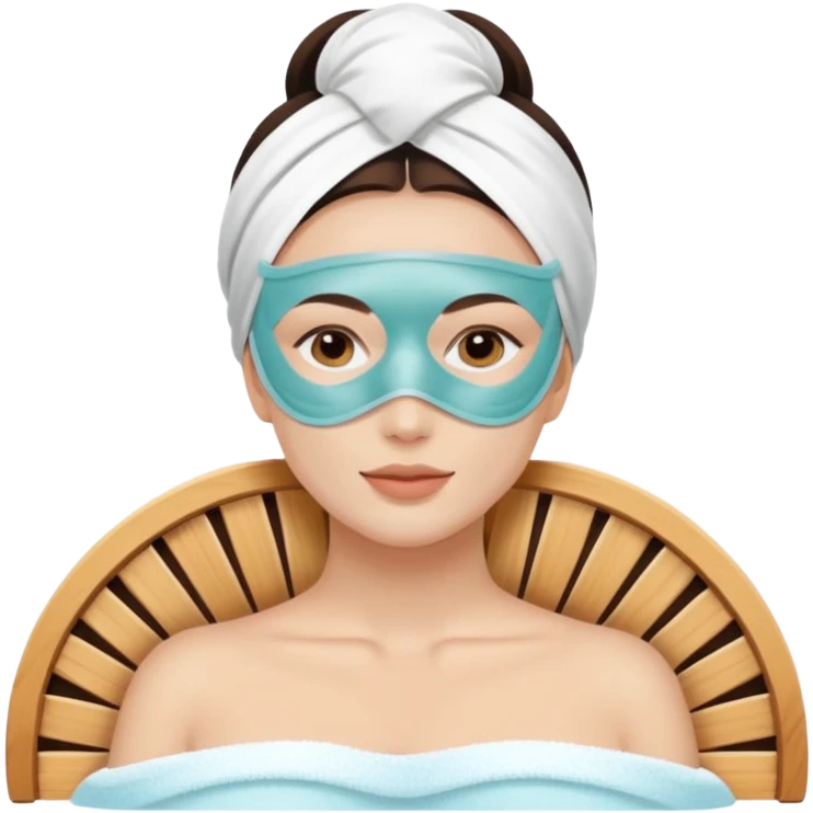 lady with face mask, spa beauty, full face, relaxing emoji
