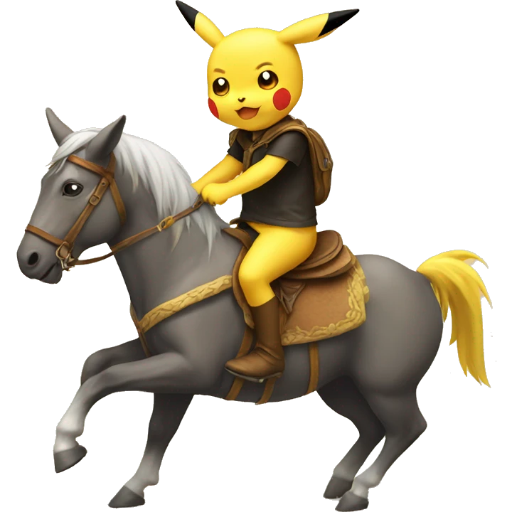 Picachu riding a horse  emoji