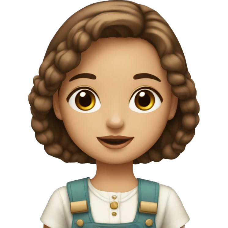 niña pelo largo ojos cafes emoji
