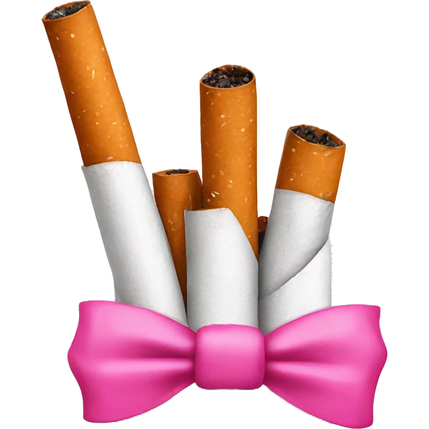 cigarette with a pink bow emoji