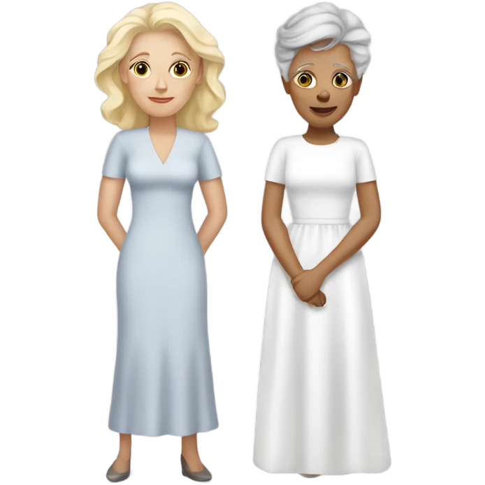 Two blonde wives with older white make with grey hair emoji
