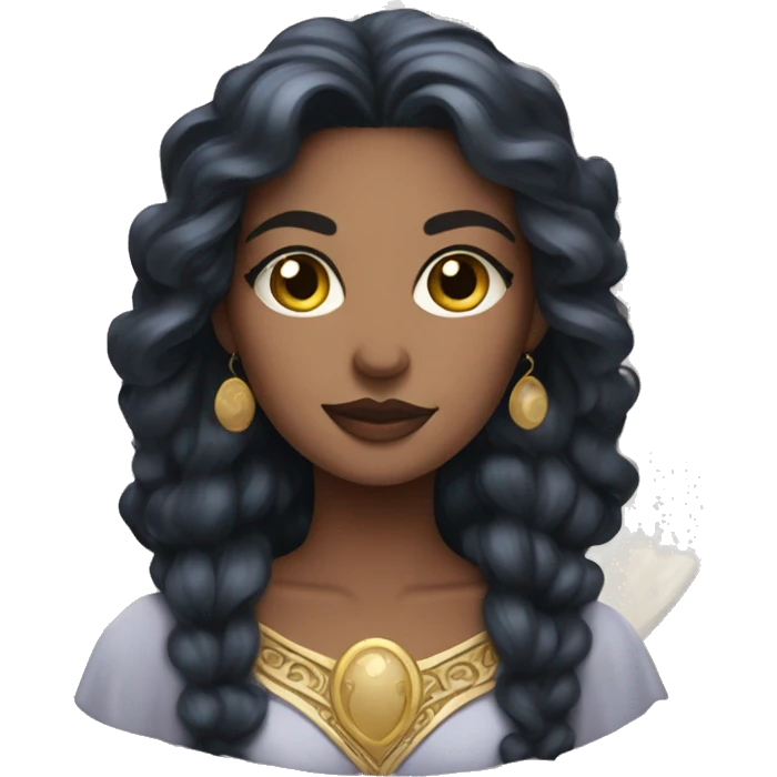 Brunette moon goddess emoji