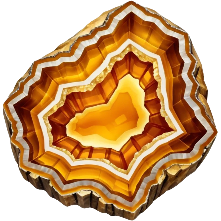 Natural shiny amber crystal geode emoji
