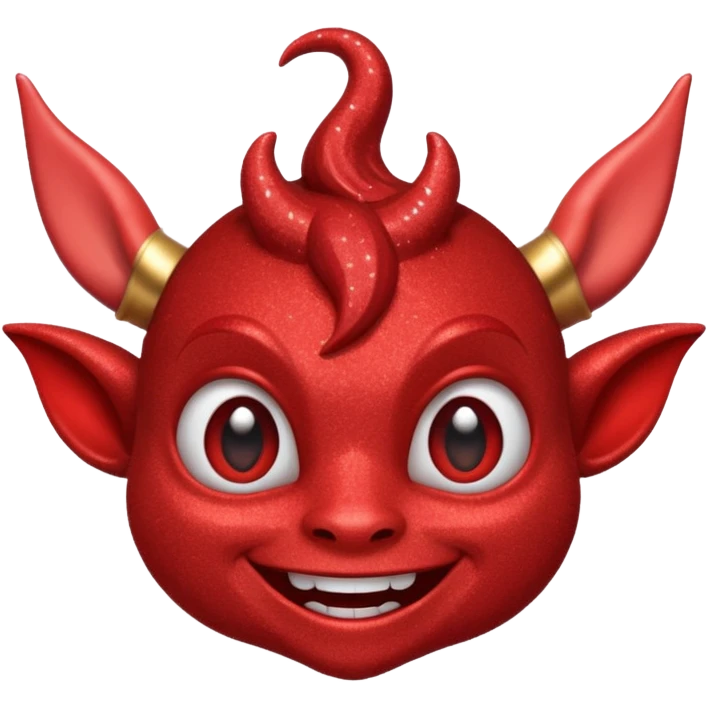 red glitter imp happy emoji