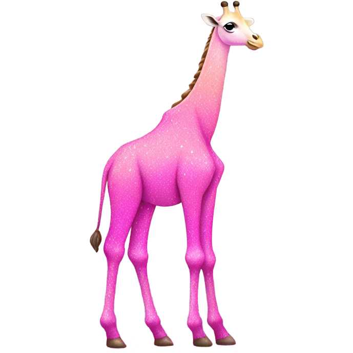 Pink ombre full body giraffe with glitter  emoji