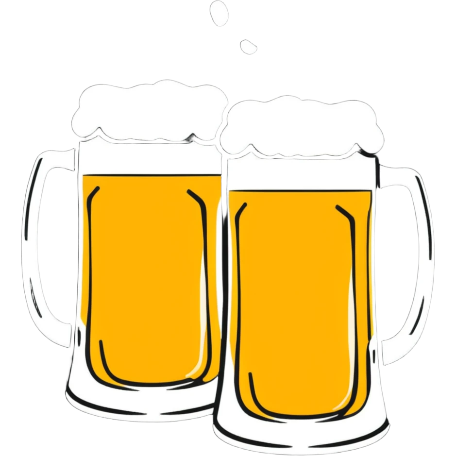 two beer mugs clinking together in a toast emoji