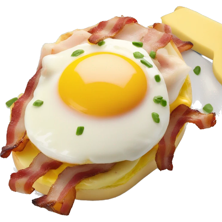 Egg benedict with bacon emoji