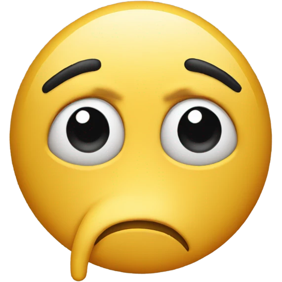 Sad emoji holding a nose emoji