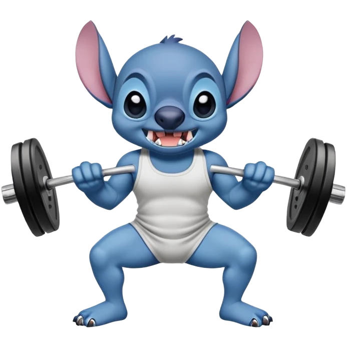 Stitch lifting legs in gym  emoji