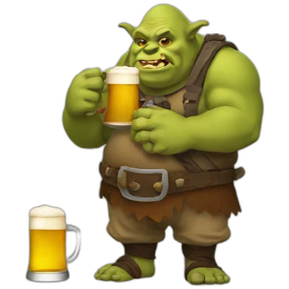 ogre drinking beer emoji
