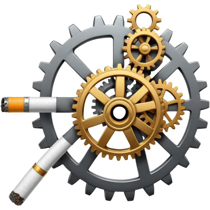 A cog smoking a cigarette emoji