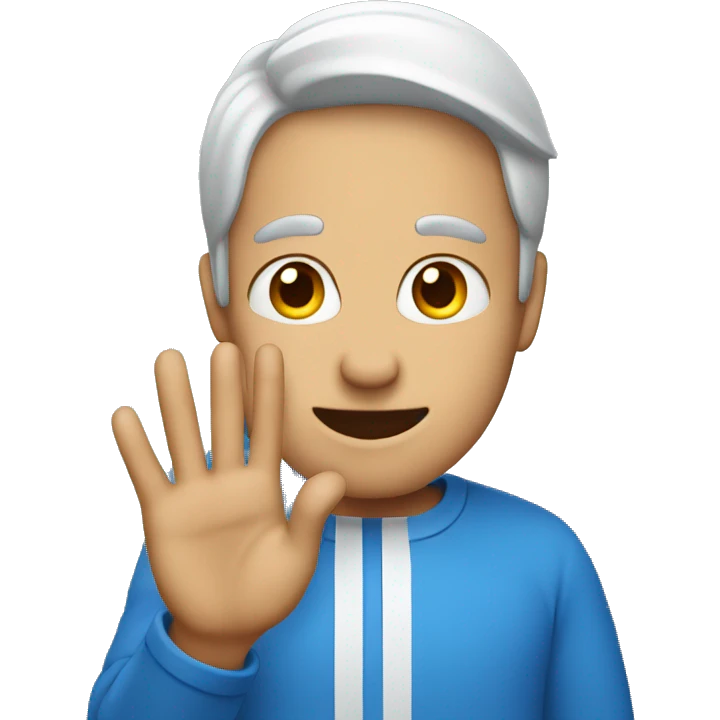 Person wear blue doing the letter c with his hands emoji