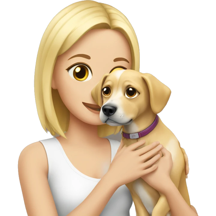 Blonde petting dog emoji