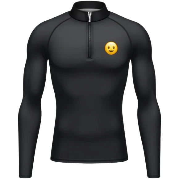 Compression black long sleeve shirt with zippered collar emoji