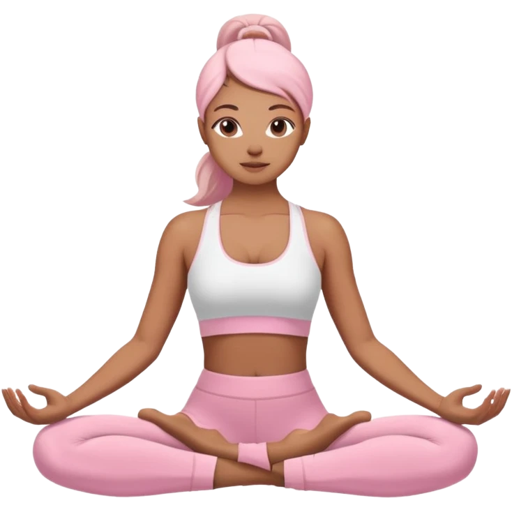 woman ioga white pink emoji