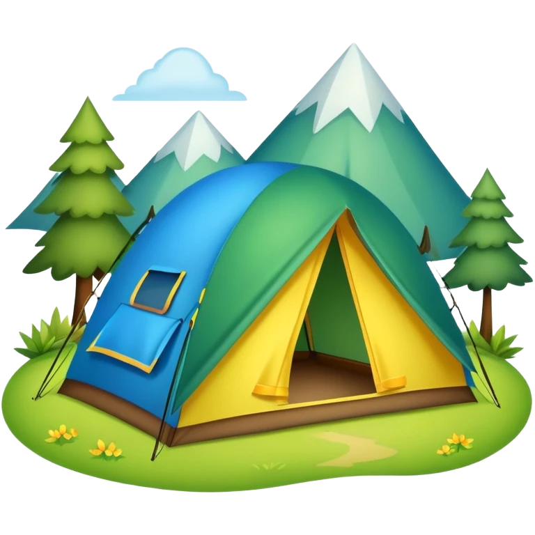 colorful camping tent in nature emoji