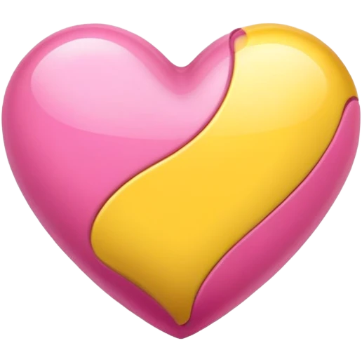 Pink and yellow heart  emoji
