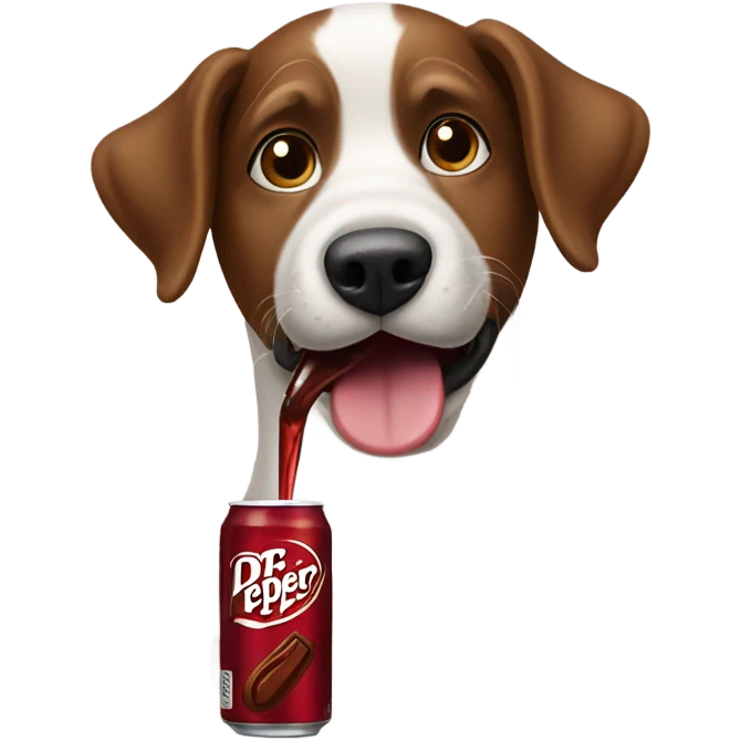 Dog drinking dr.pepper emoji