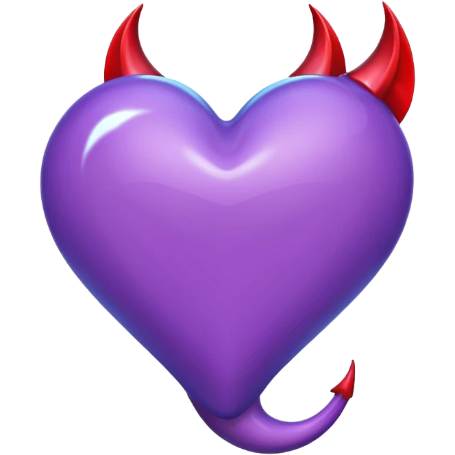 O inima mov,cu trecere spre albastru deschis si coada de drac! emoji