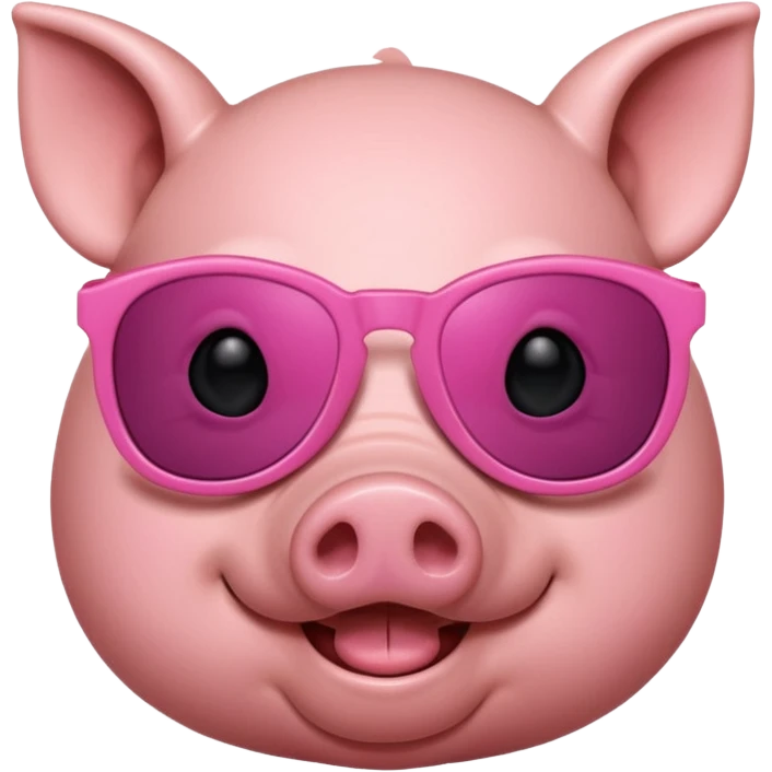 Pig with sunglasses and and emoji