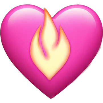 A pink heart with tiny flames around it  emoji