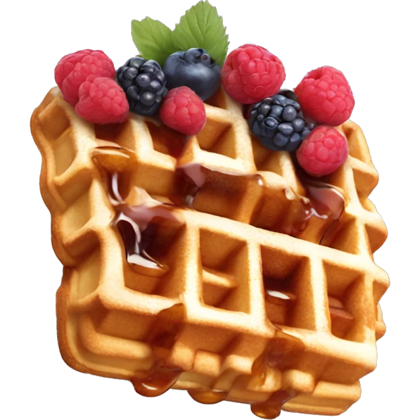 Waffles with fresh berries and syrup  emoji