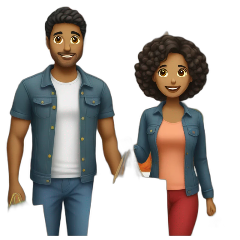 latin couple shopping together emoji