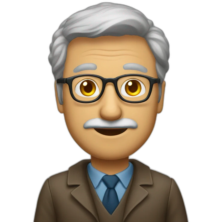 hombre profesor castaño gafas mediana edad emoji