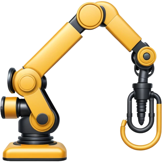 automated balck robotic arm emoji