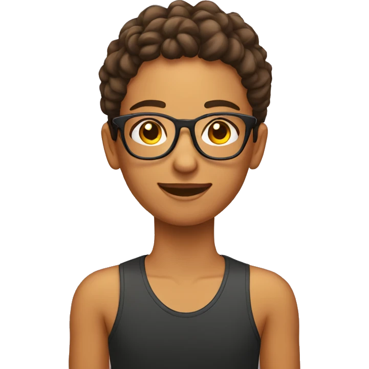 Adolescentes con el cabello de lado con lentes  emoji