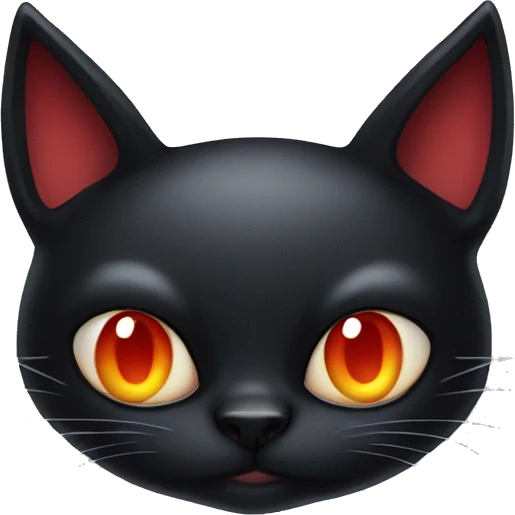 Three eyed black cat with devil horns  emoji