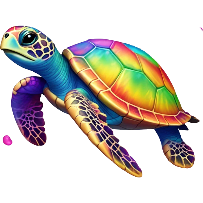 Lisa frank rainbow sea turtle  emoji