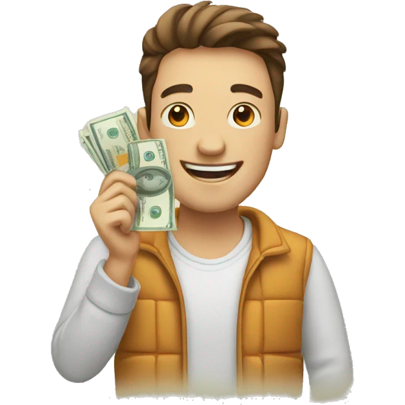 guy happy with money emoji