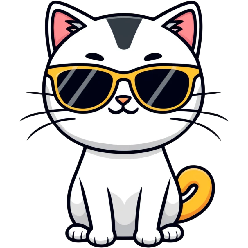 Cat with sunglasses emoji