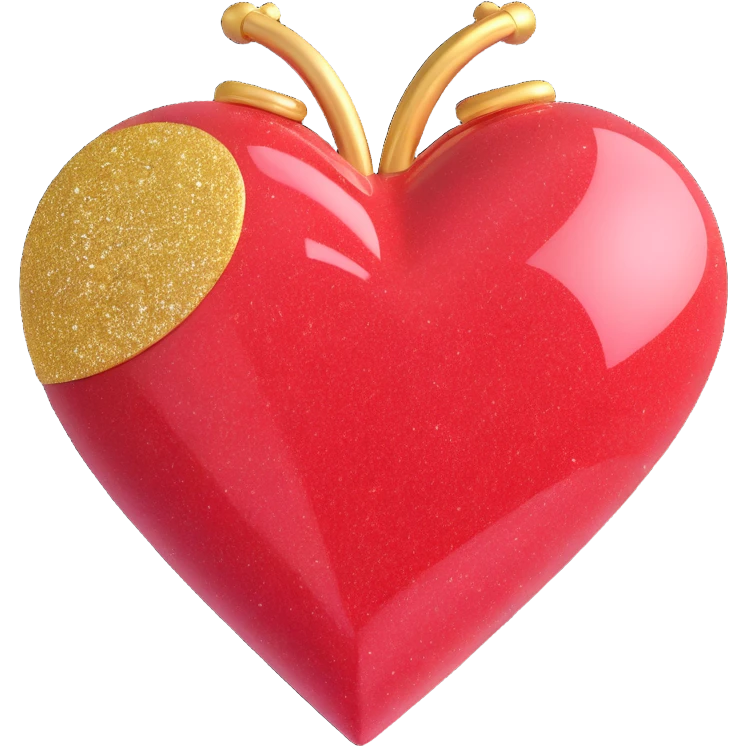 heart with gold glitter emoji