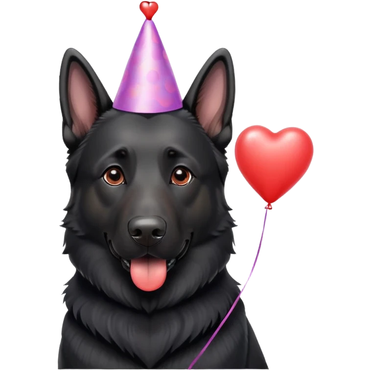 Black German shepherd wishing happy anniversary  emoji
