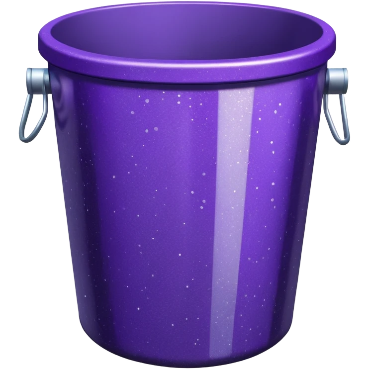 Glitter Purple and Cian  metal rubbish bin emoji