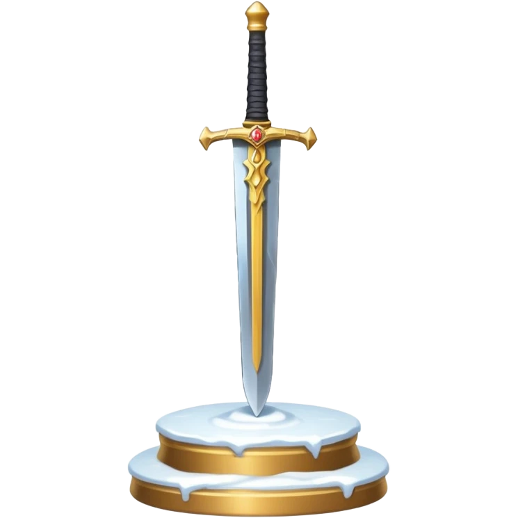sharp sword in snow pedestal emoji