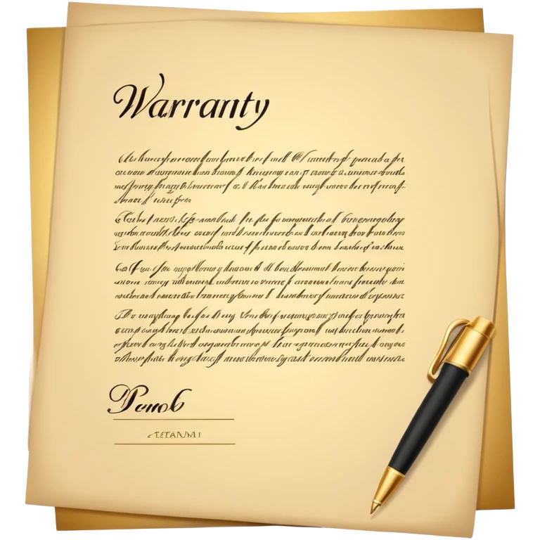 Professional warranty contract golden paper signed emoji