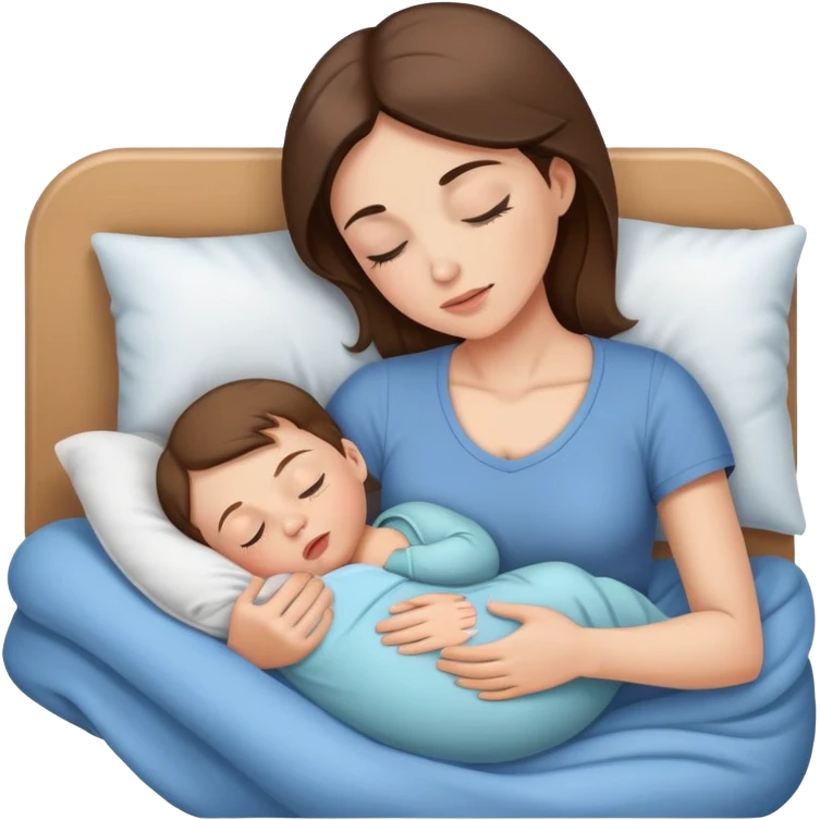 Light brunette fit mom forcing baby boy go to sleep emoji